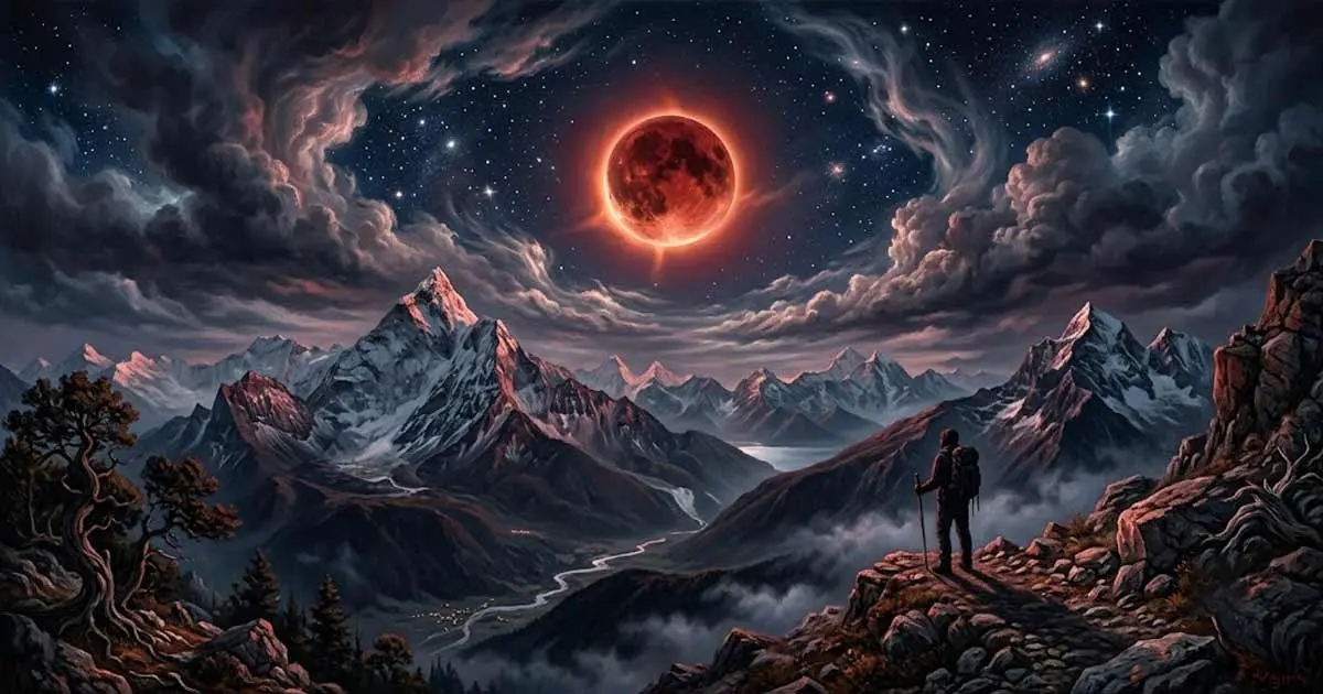 painting of full lunar eclipse