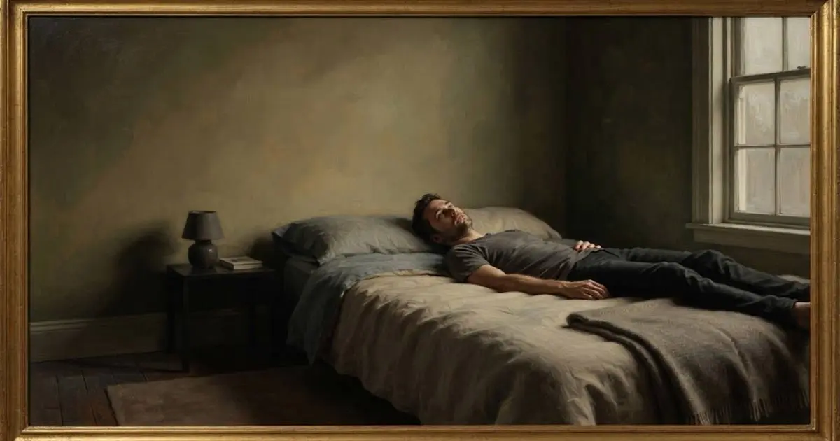 the man on the bed aa painting